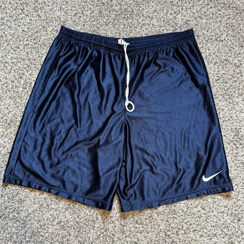 Nike Team Sports Vintage 90s Made in USA Navy Blue Mesh Basketball Shorts Sz XL